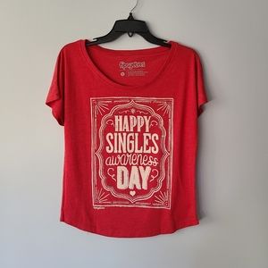 Tipsy Elves Red Happy Singles Awareness Day Tee